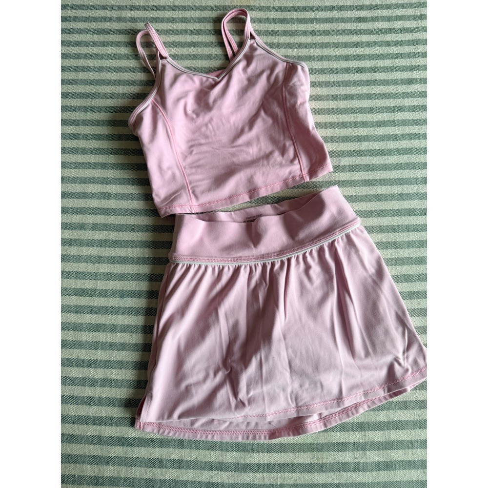 All In Motion Girls Pink Skort and Cami Tank Set XS 4/5 Gymnastics Cheer